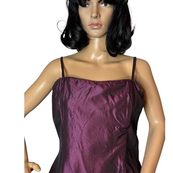 NWT Vintage Scott McClintock Bridesmaid Maxi dress glittering burgundy size 12 - Picture 4 of 17